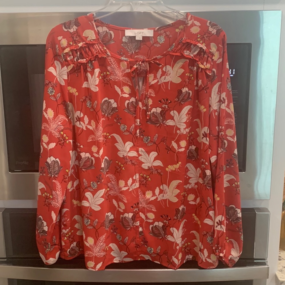 Loft long sleeve floral blouse.